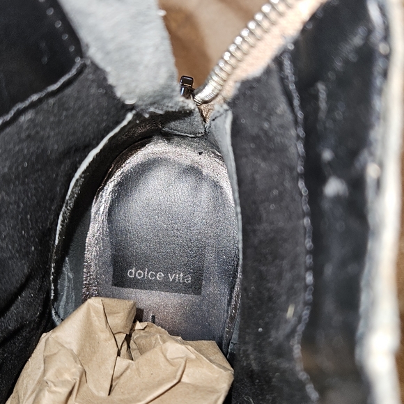 Dolce Vita Calf Hair Ankle Boots Pointed Toe Leopard Print Block Heel sz 6.5 - Picture 3 of 8